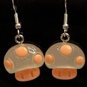 Mushroom Earring, Mario Earring, Gift Idea, Silly Earring, Anime Earring